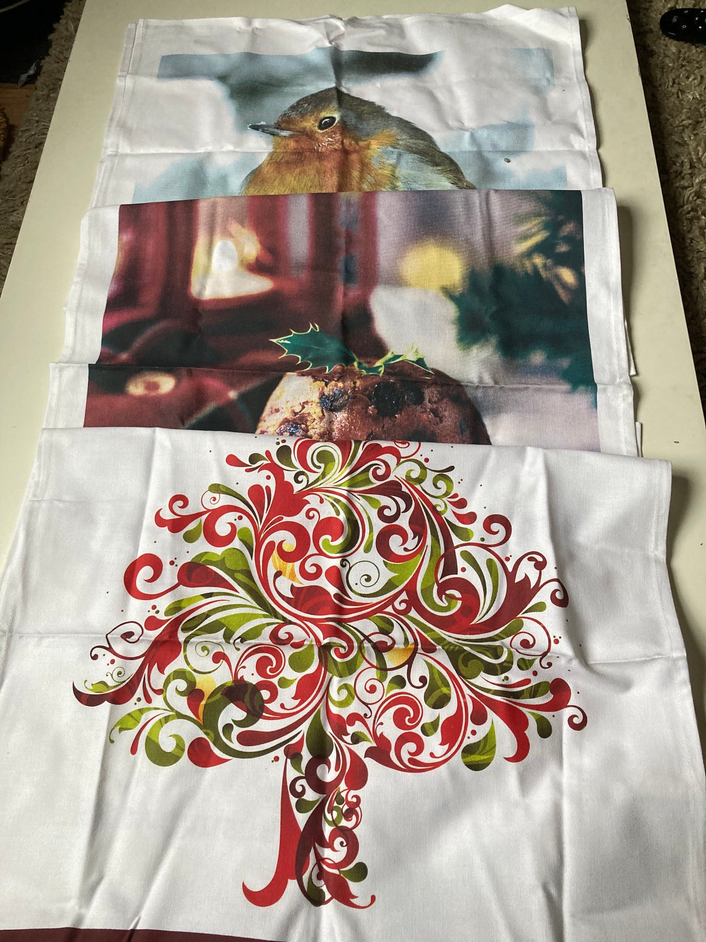 Vintage Wiltshire Farm Fresh Foods Christmas Tea Towels x 3 - Bloom & Heirloom Vintage Decor