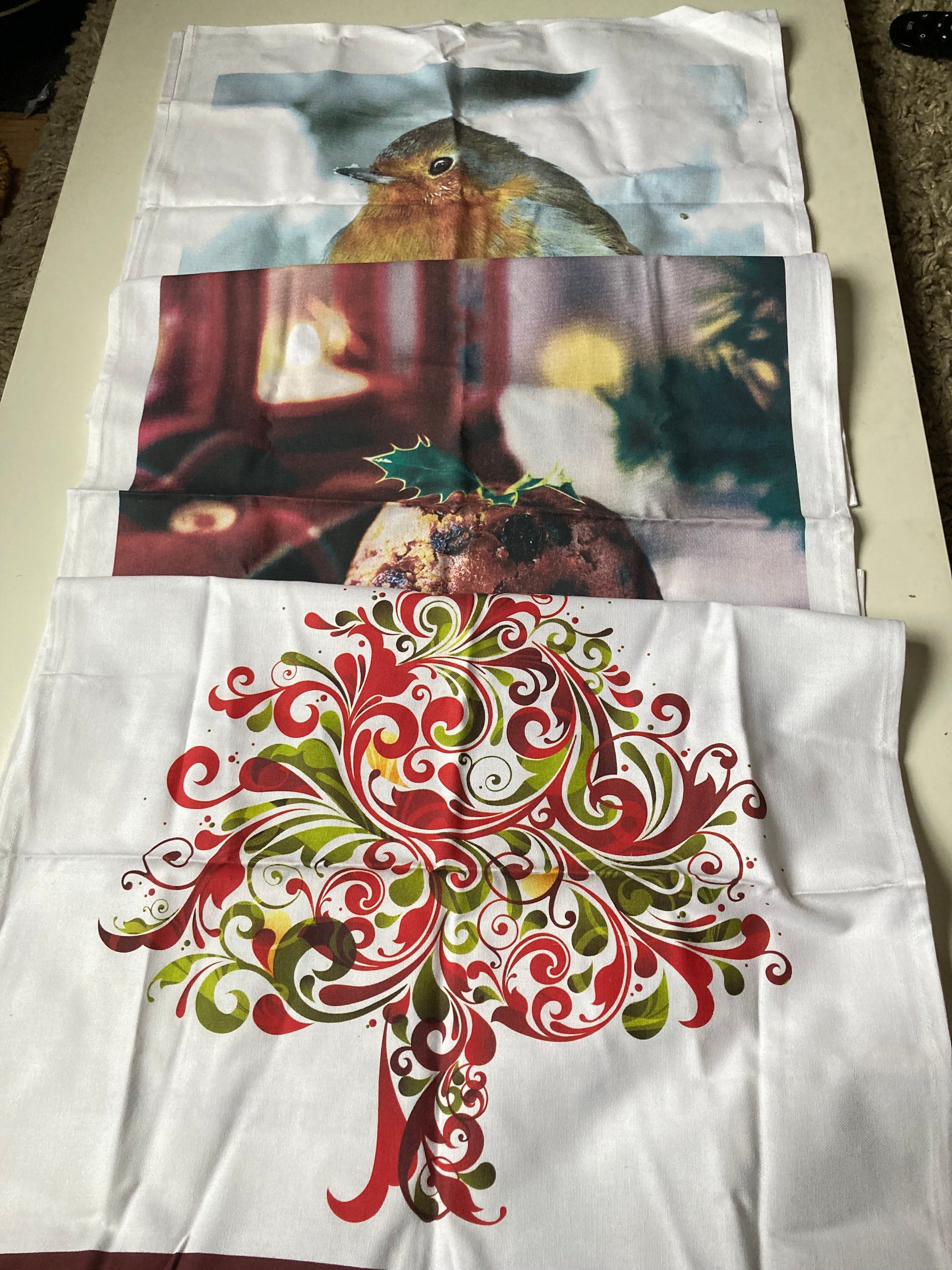Vintage Wiltshire Farm Fresh Foods Christmas Tea Towels x 3 - Bloom & Heirloom Vintage Decor