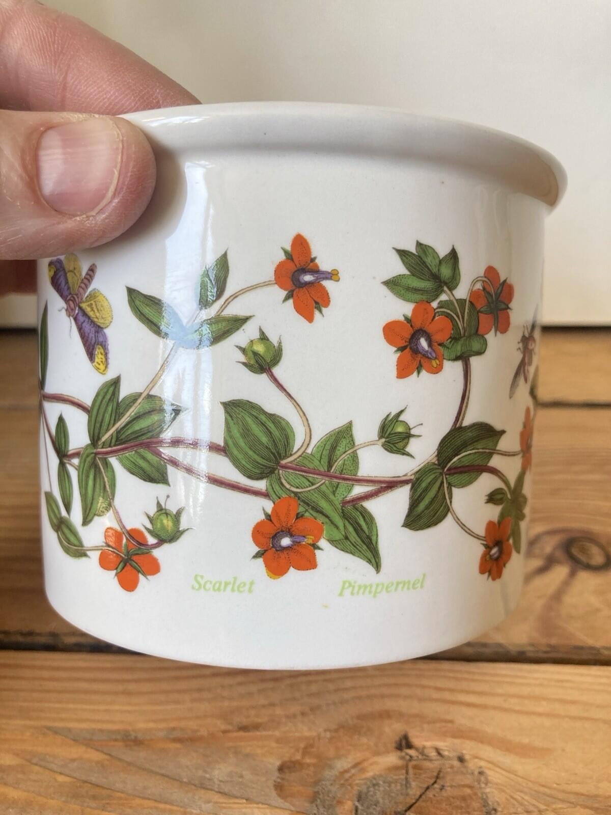 Vintage Portmerion Botanic Garden Scarlet Pimpernel Plant Pot 8.5cm tall