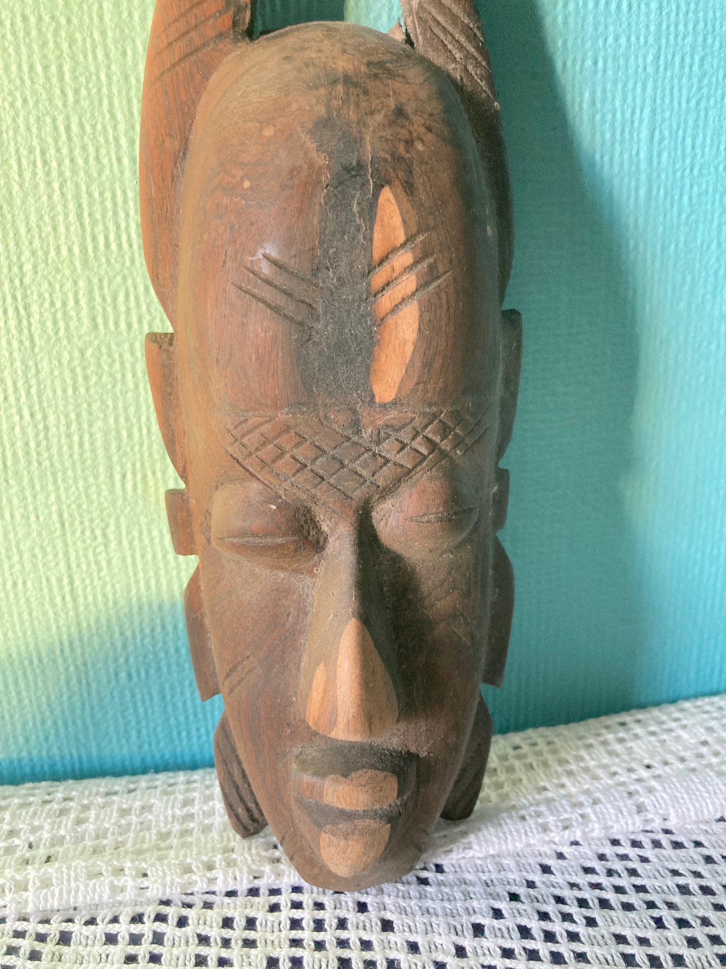Vintage Tribal African Wooden Mask Small Hand Carved