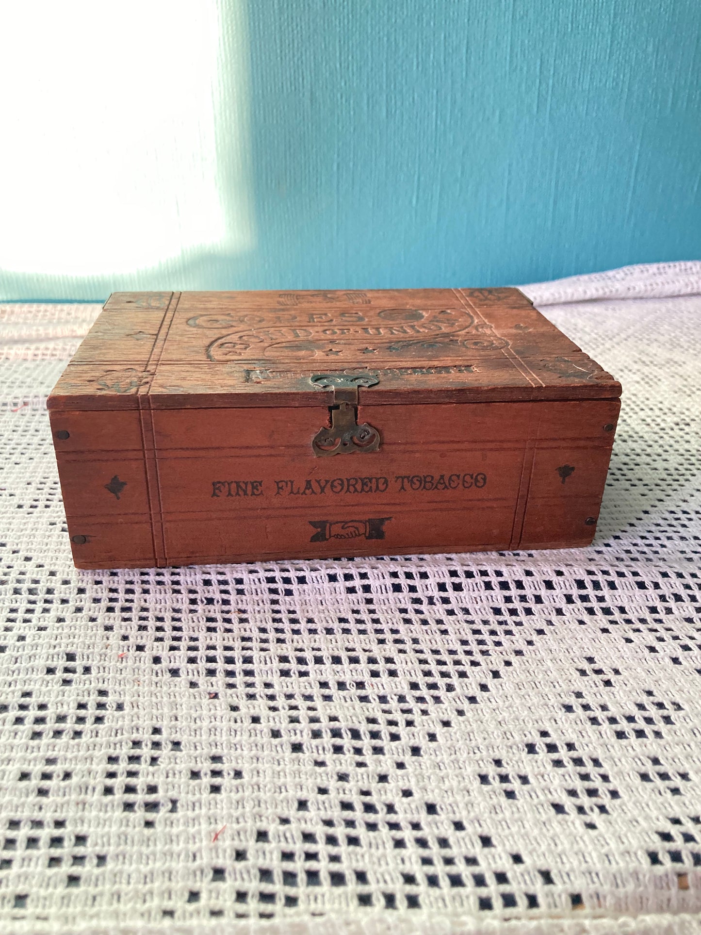 Rare Vintage Cope's Bond Of Union Smoking Tobacco Wooden Box - Liverpool