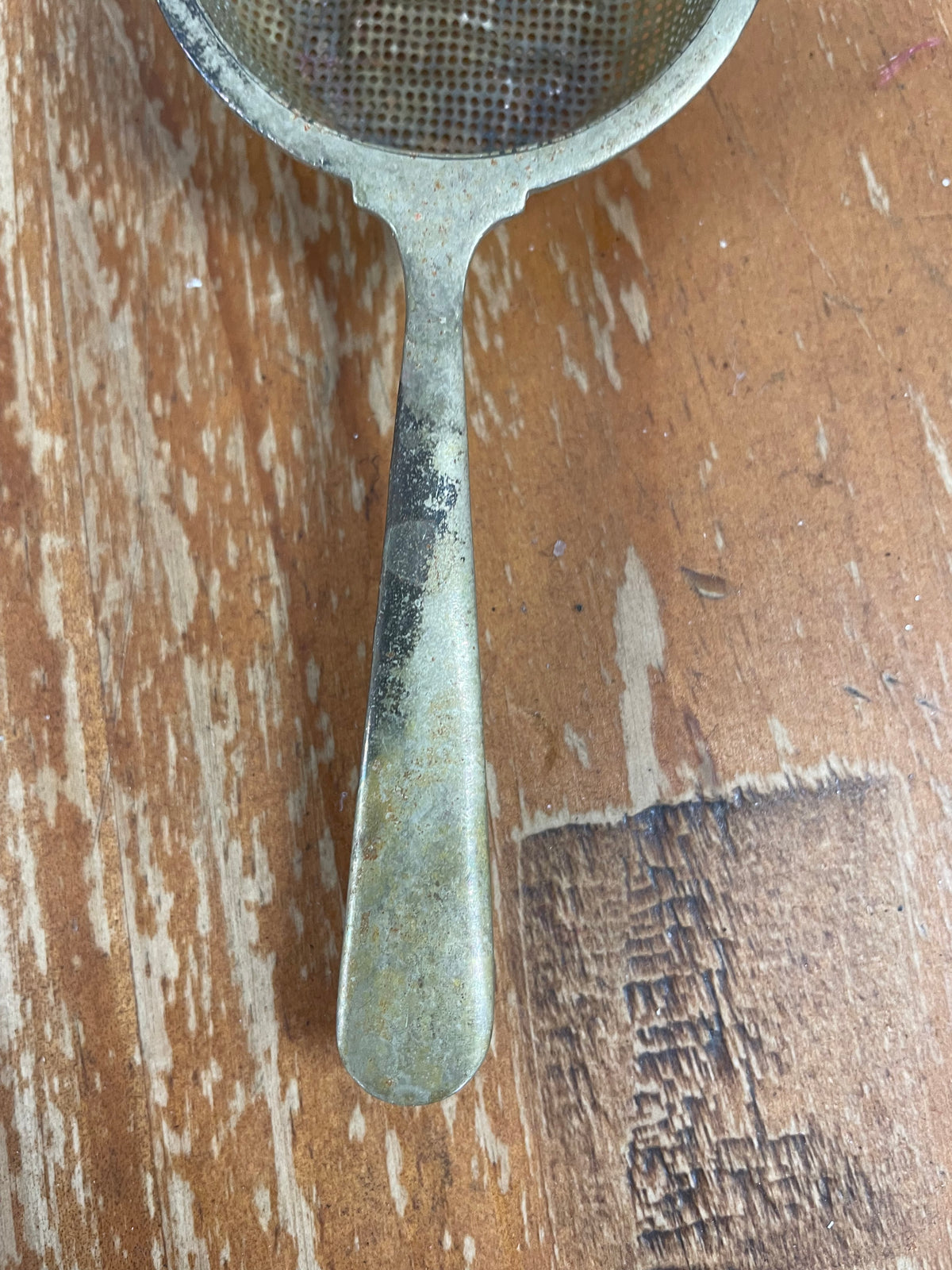 Ornate Patinated Tea Strainer