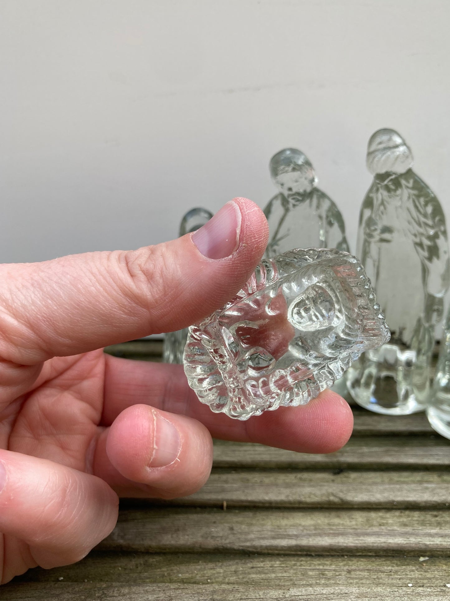 Glass Nativity Scene Mary Joseph Baby Jesus 3 Kings Christmas Decor