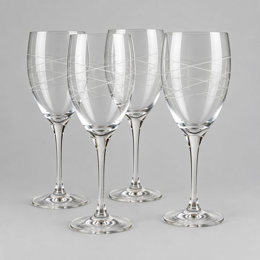 Vintage Leonardo Wine Glasses Set of 4 Banded - Bloom & Heirloom Vintage Decor