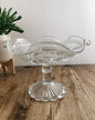 Wavy Glass Pedestal Fruit Bowl Sweet Cake Plate