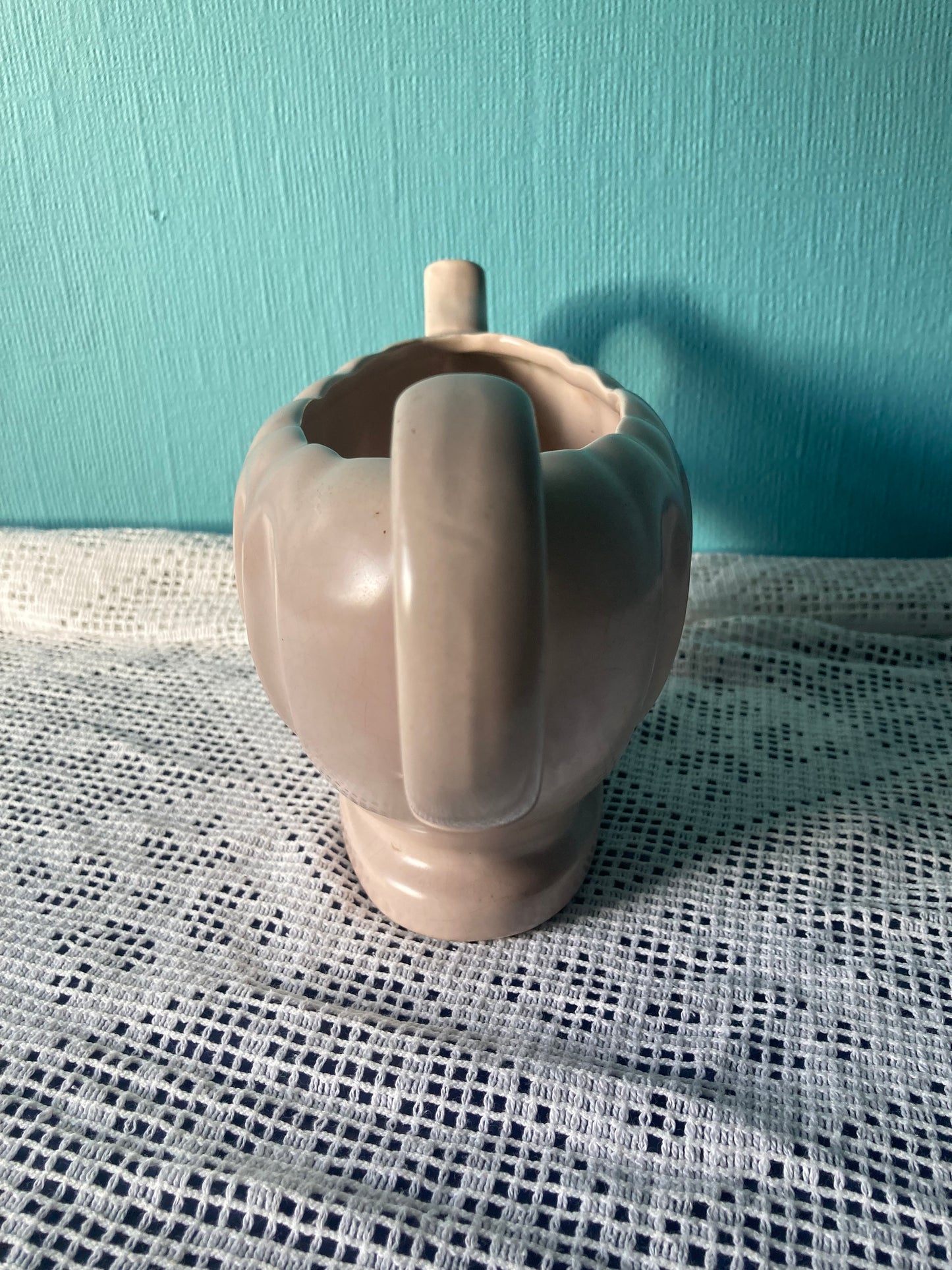 Vintage Dee Cee Mantle Vase Oyster Pink Stoneware