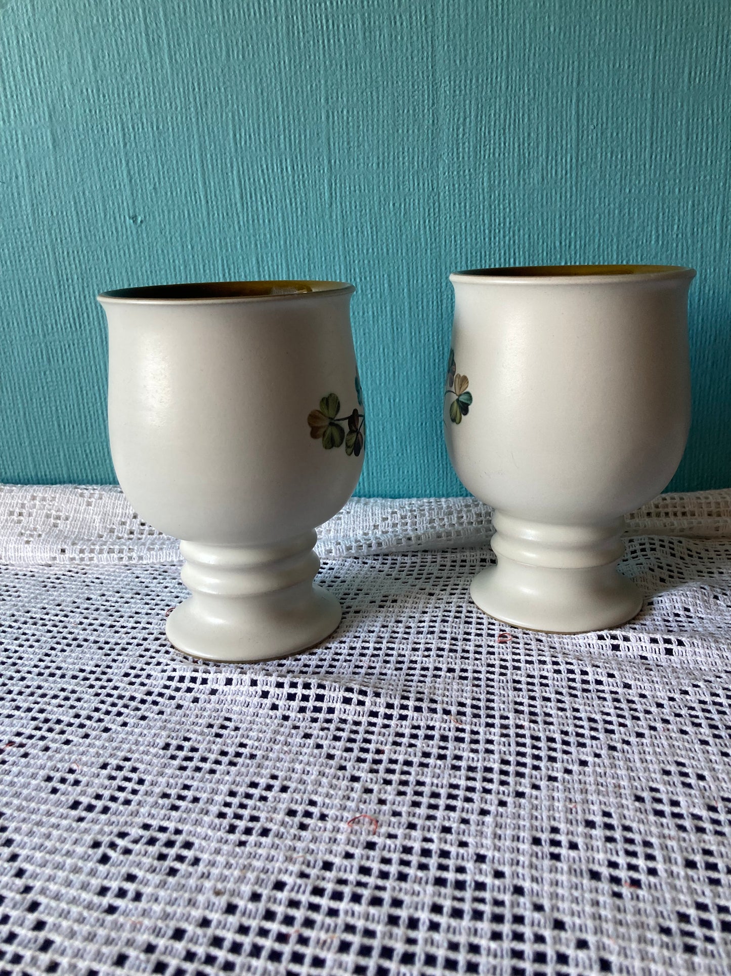 Denby Shamrock Goblet Pair