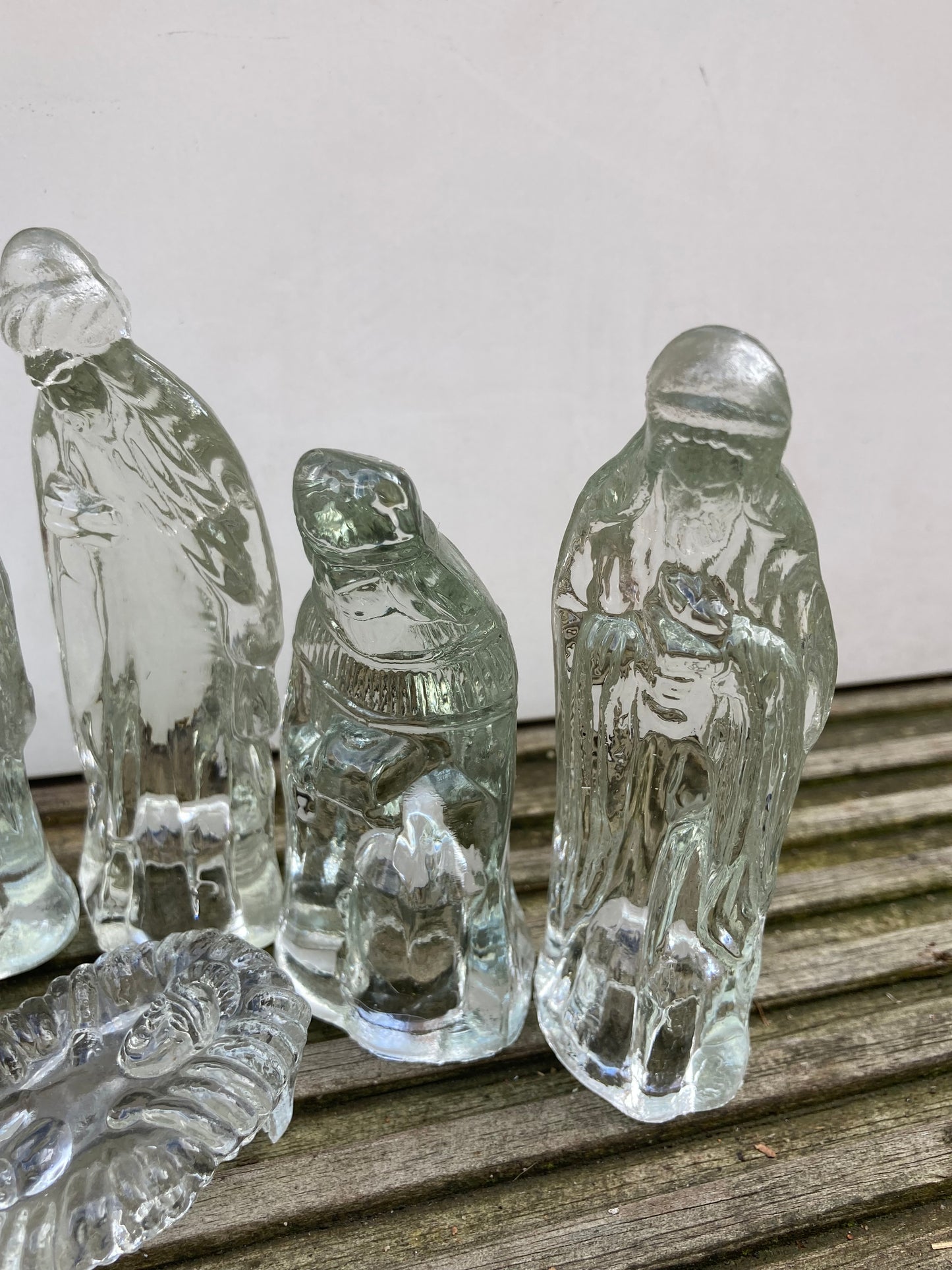 Glass Nativity Scene Mary Joseph Baby Jesus 3 Kings Christmas Decor