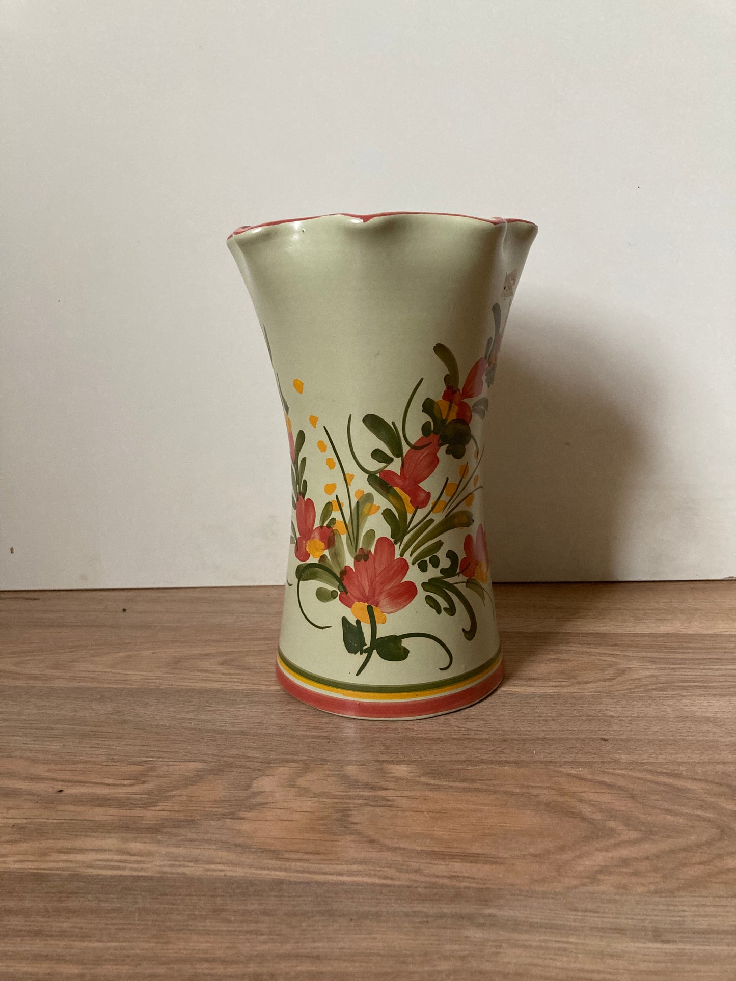 Vintage Hand Painted Italian Ceramic Vase with a Floral Design - Bloom & Heirloom Vintage Decor