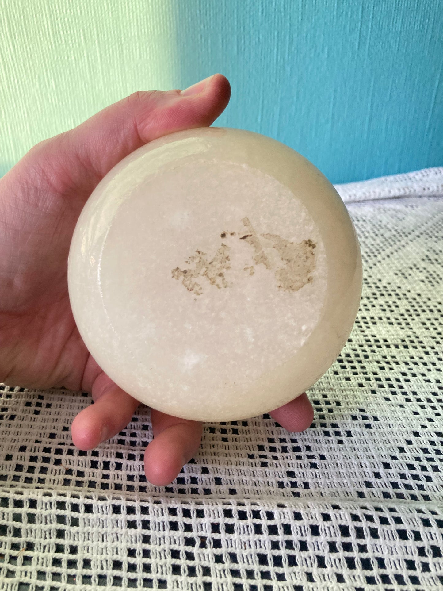 Genuine Alabaster Hand Carved Purple Violet Flowers Hinged Trinket/Jewelry Box