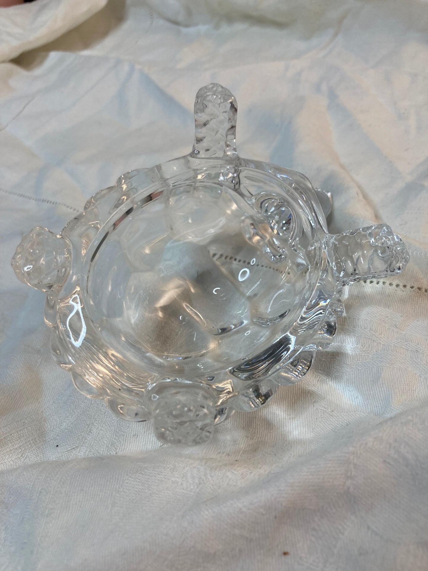 Crystal Turtle Tortoise Sculpture Figurine Vintage Cristal Arques France