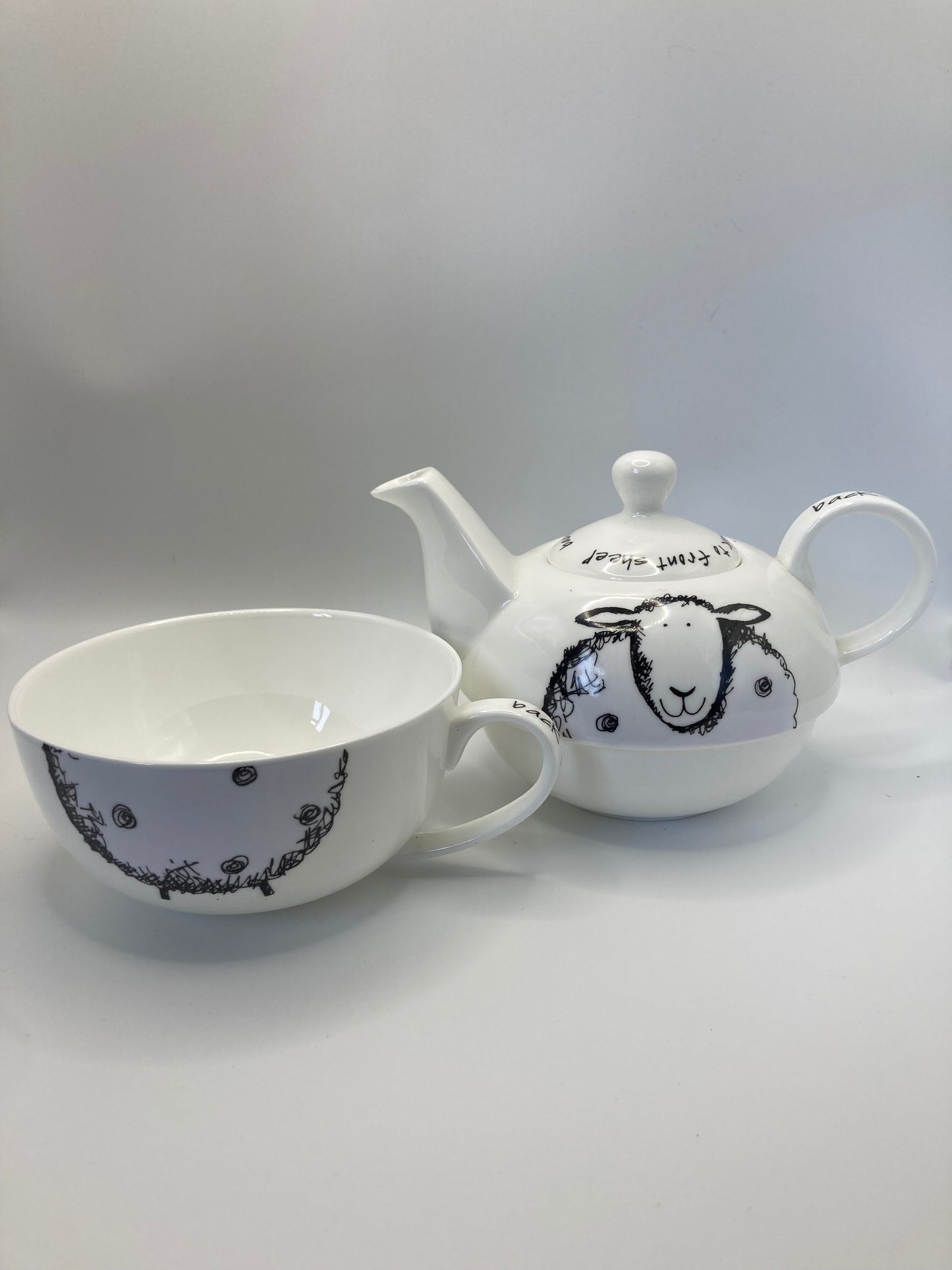 Back To Front Sheep Teapot And Cup Arthur Wood Tea For 1 Country Kitchen - Bloom & Heirloom Vintage Decor