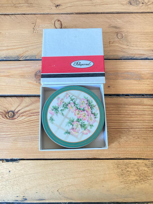 Pimpernel Floral Coasters Set Boxed Vintage Drinks Coasters Romantic Rose