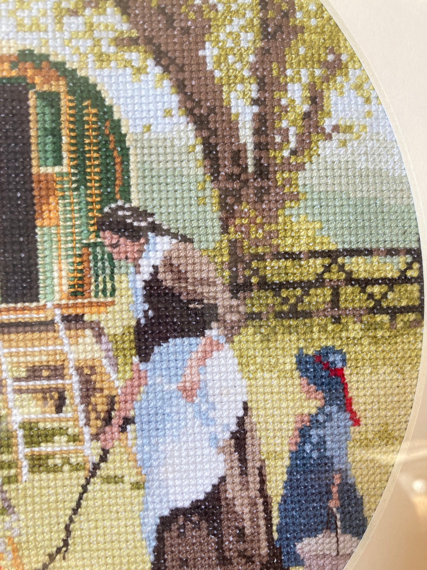 John Clayton Gypsy Caravan Cross Stitch Framed Needlework Picture