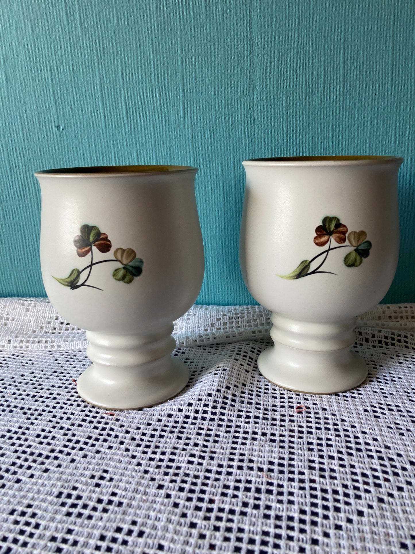 Denby Shamrock Goblet Pair
