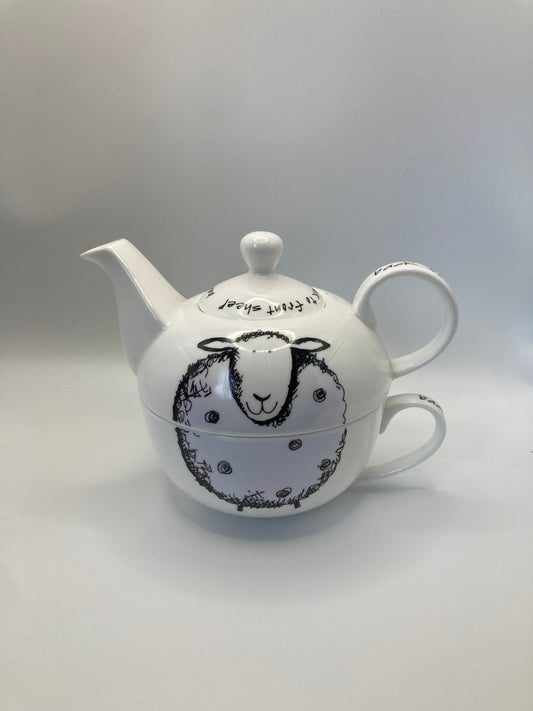 Back To Front Sheep Teapot And Cup Arthur Wood Tea For 1 Country Kitchen - Bloom & Heirloom Vintage Decor