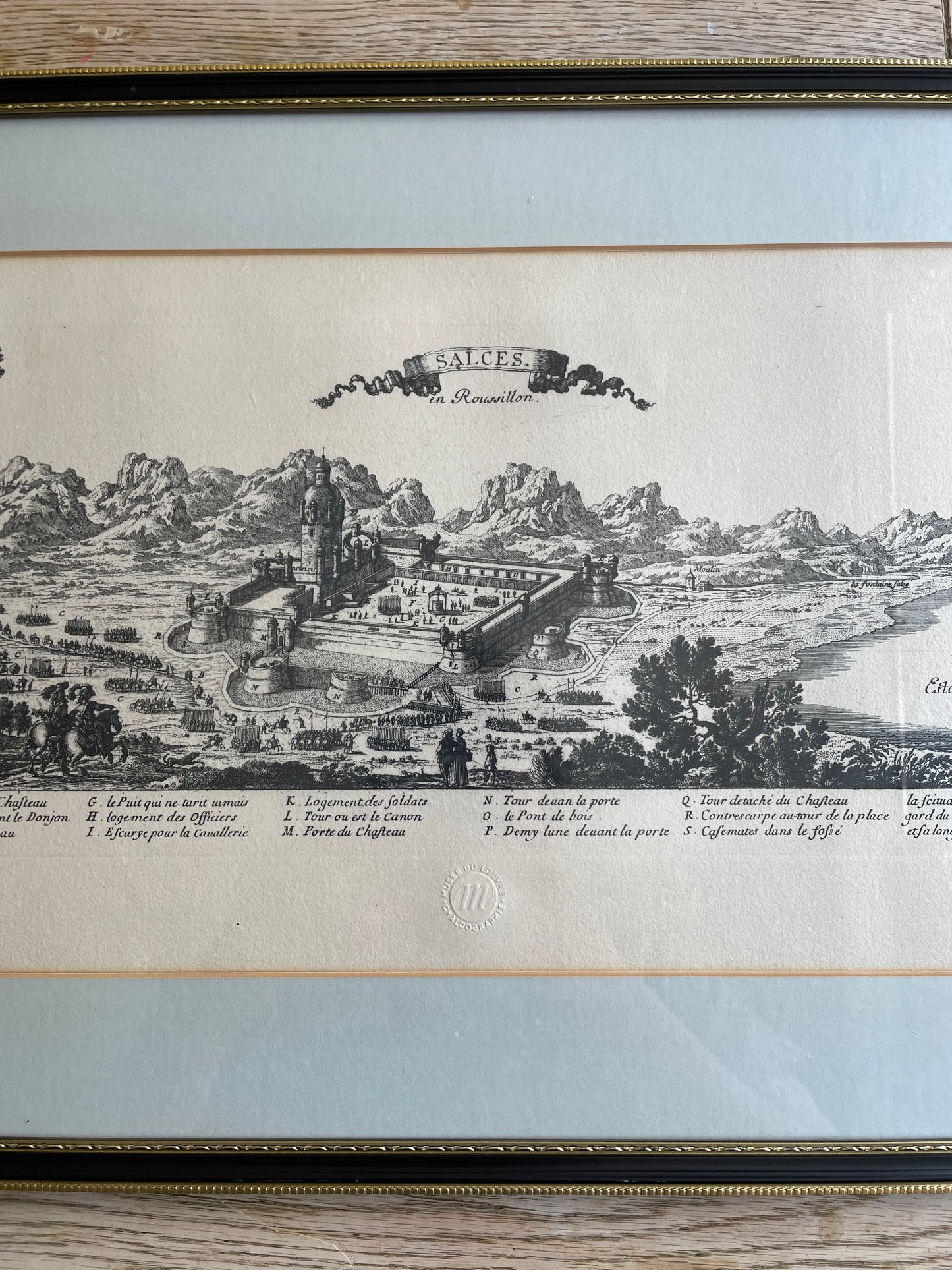 SALCES. in Roussillon Framed Vintage Map Print From The Louvre