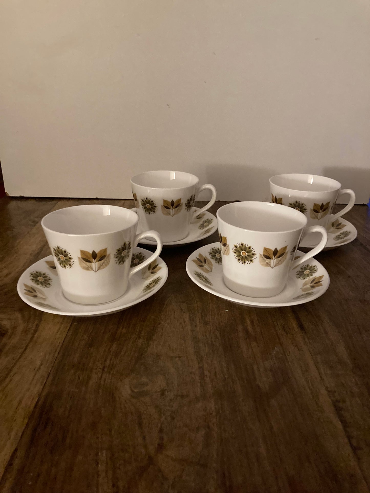 Retro Colclough Brown Floral Tea Set For 4 Ridgeway Pottery