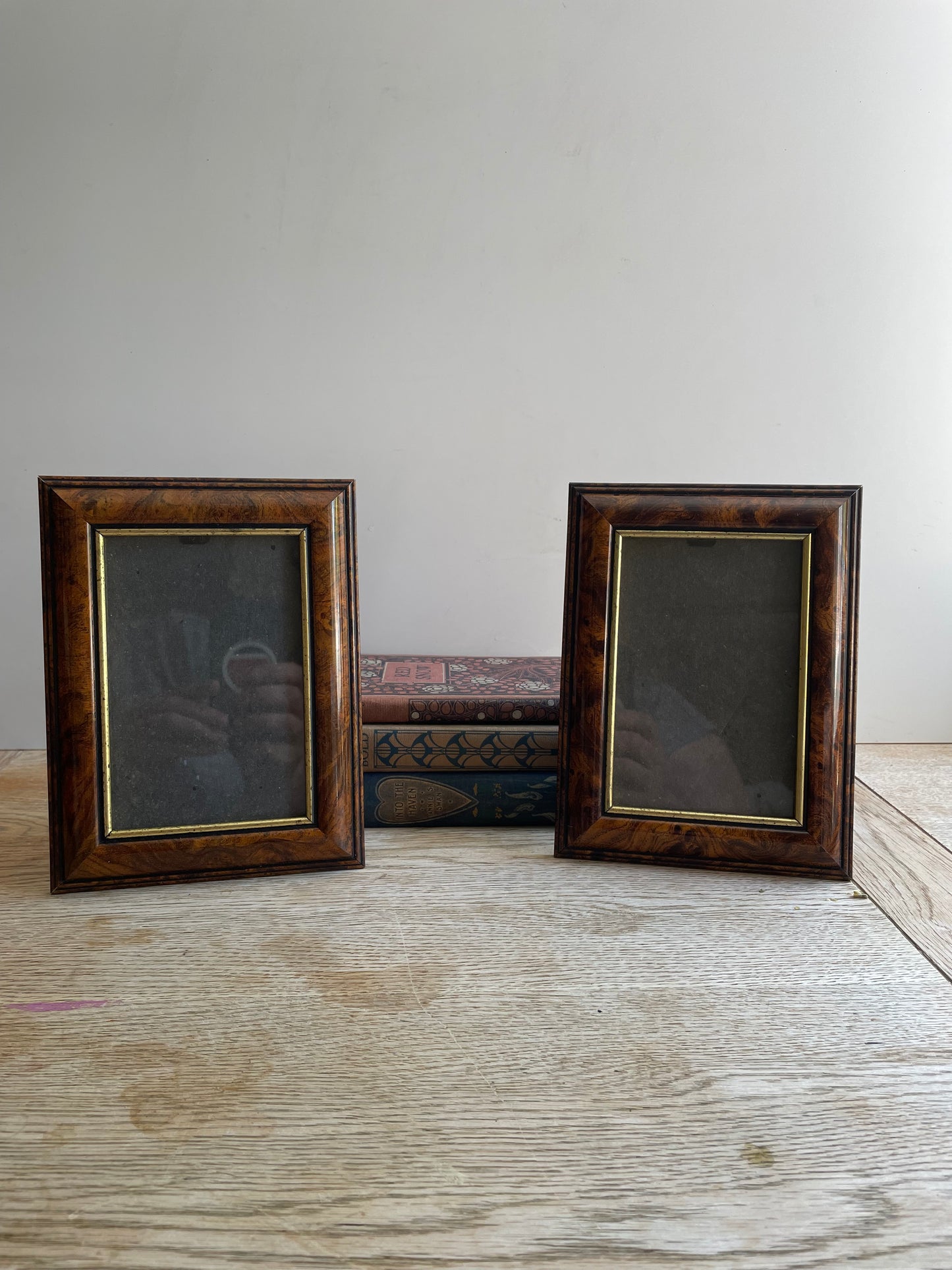 Faux Wood Grain Effect Picture Frame Photo Pair Picture Frame Freestanding Wall Mounted