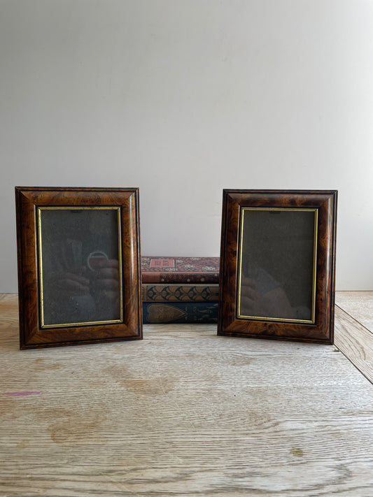 Faux Wood Grain Effect Picture Frame Photo Pair Picture Frame Freestanding Wall Mounted