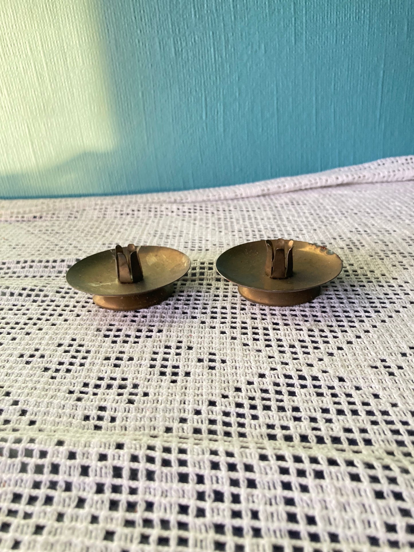 Vintage Brass Candle Holders Thin Candles