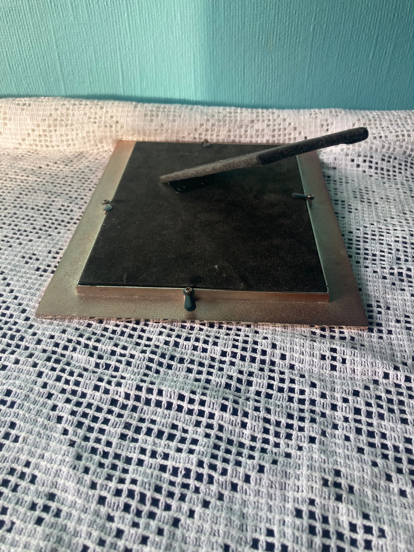 Yellow Enamel Golden Floral Photo Frame 7x5" Freestanding Gift