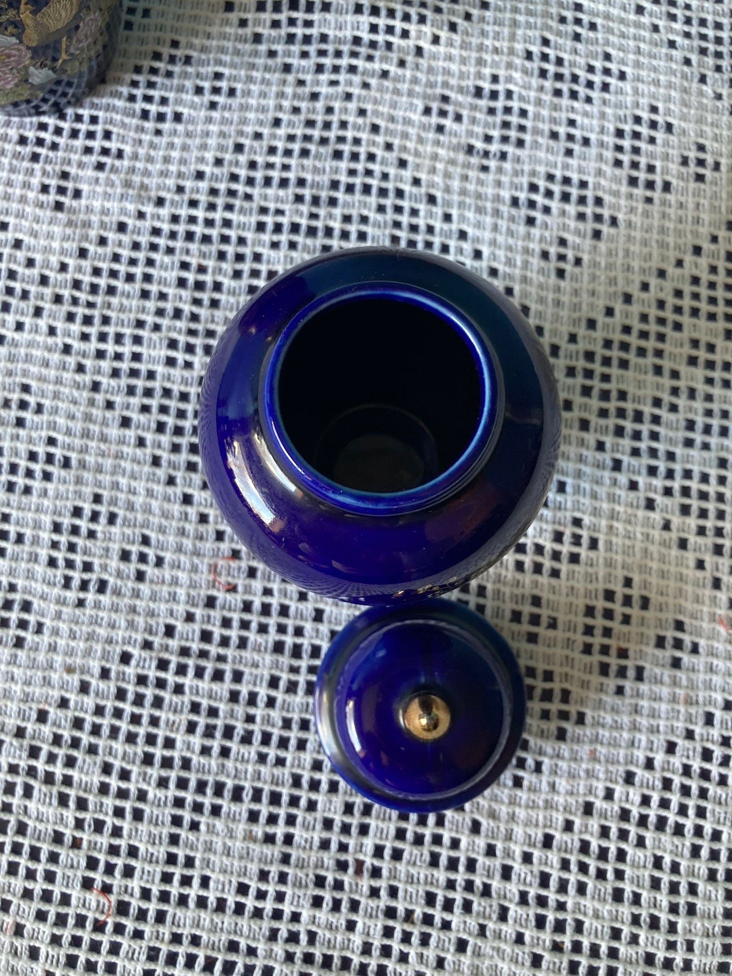 Kutani Ginger Jar and Vase Set Japanese Peacock Ceramics