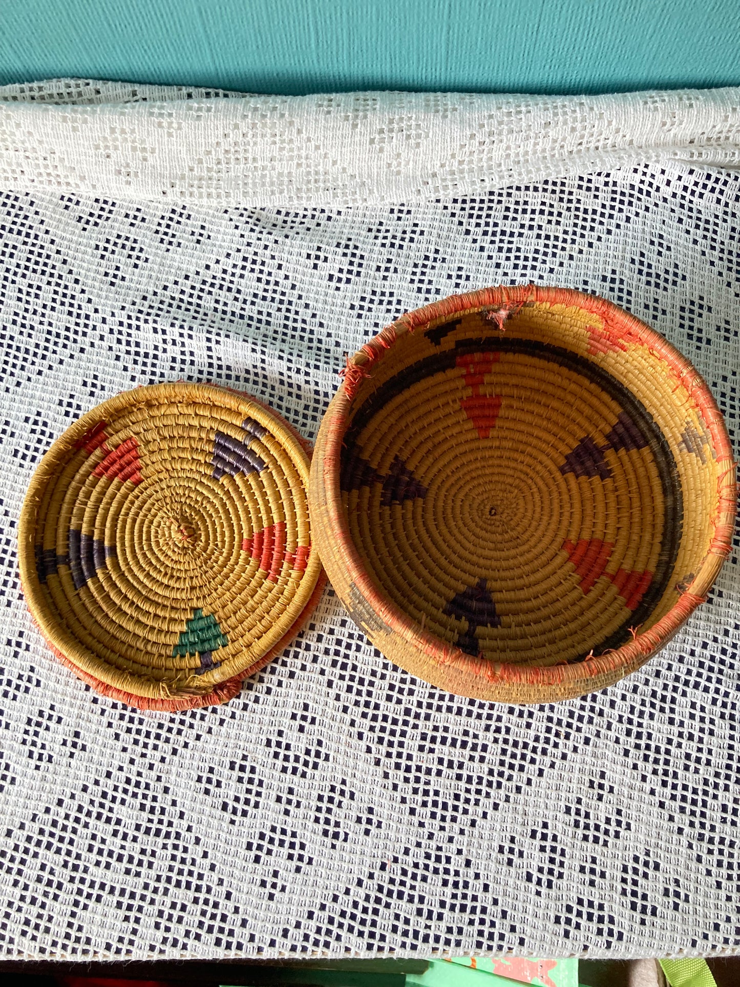 Vintage Hand Woven Native American Lidded Basket