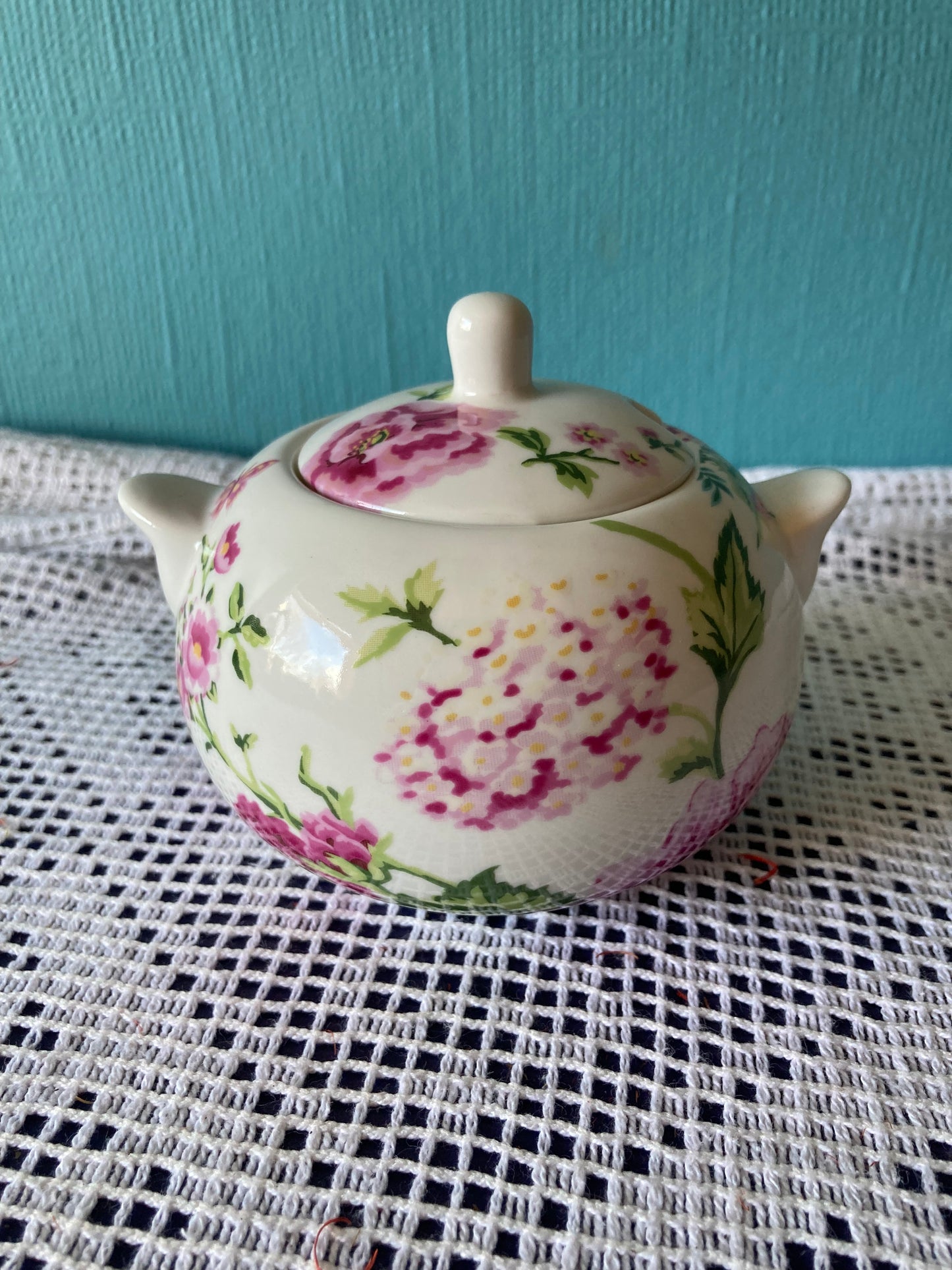 Bird Song Floral Creative Tops Lidded Sugar Bowl