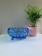 Orion Bowl by Lausitzer Glaswerke in Blue - Vintage West German Glassware