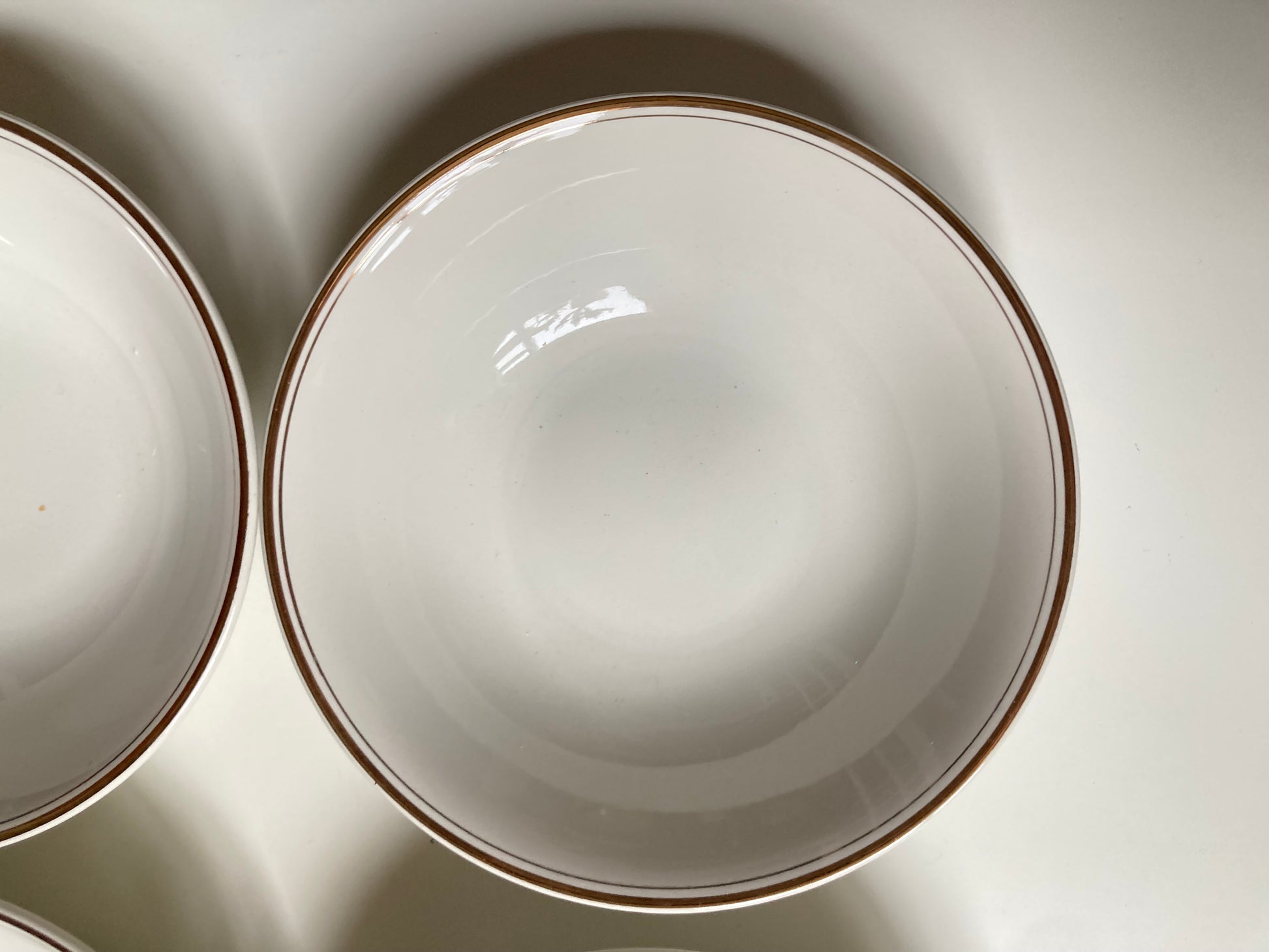 Wood & Sons White and Gold Edged Bowls Set of 6 - Bloom & Heirloom Vintage Decor