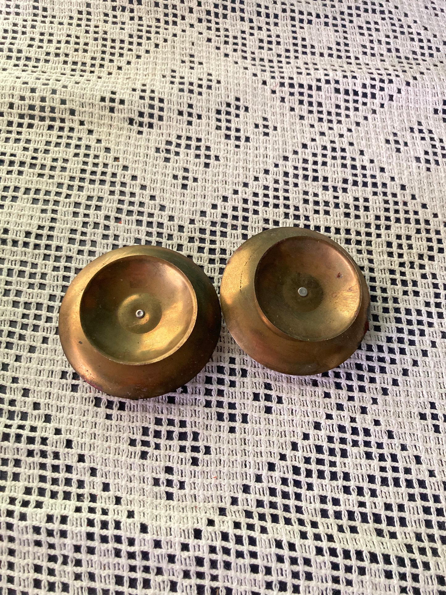 Vintage Brass Candle Holders Thin Candles