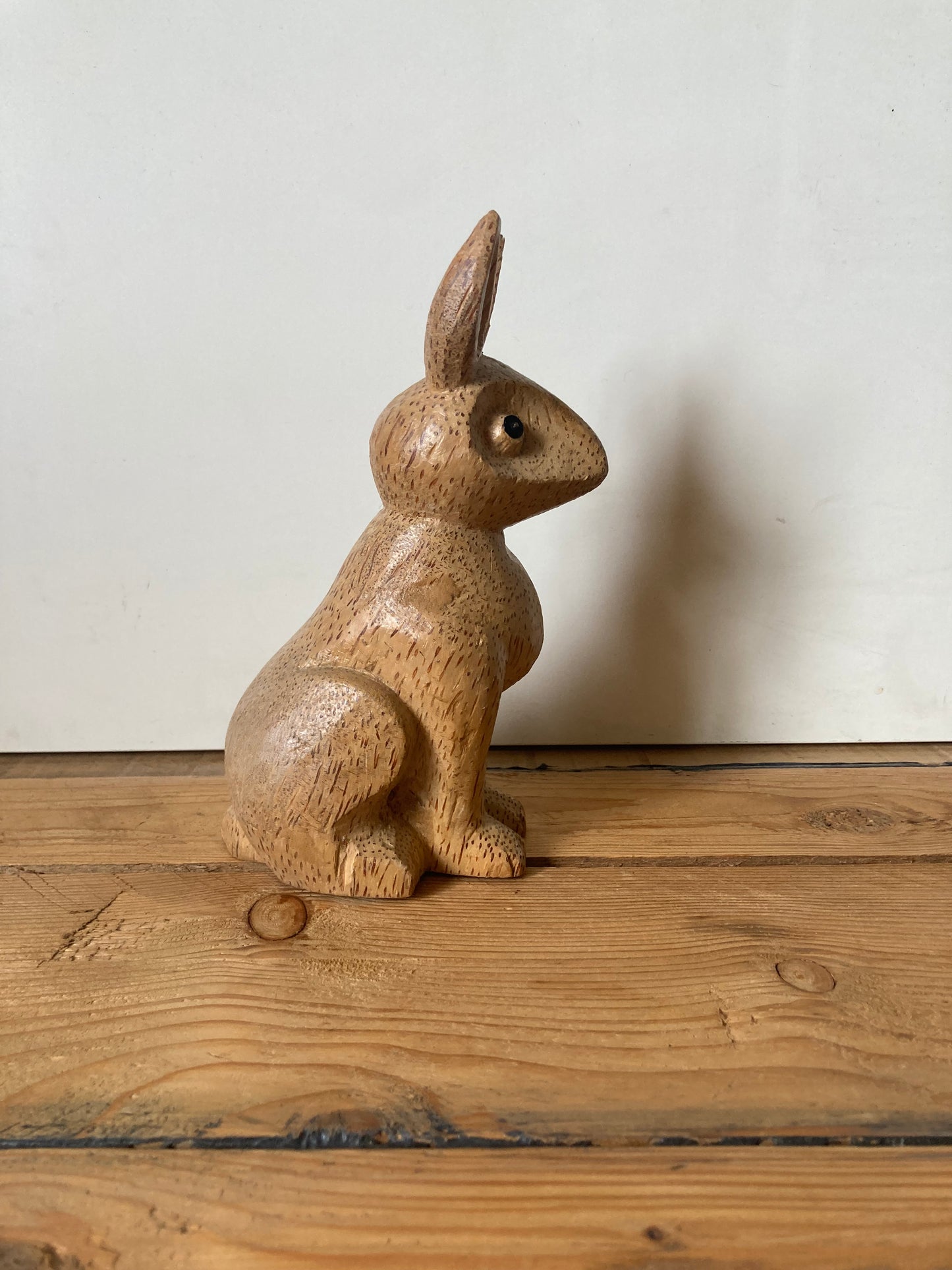 Sitting Hare Rabbit Ornament Brown Wood Woodland Animal Figure
