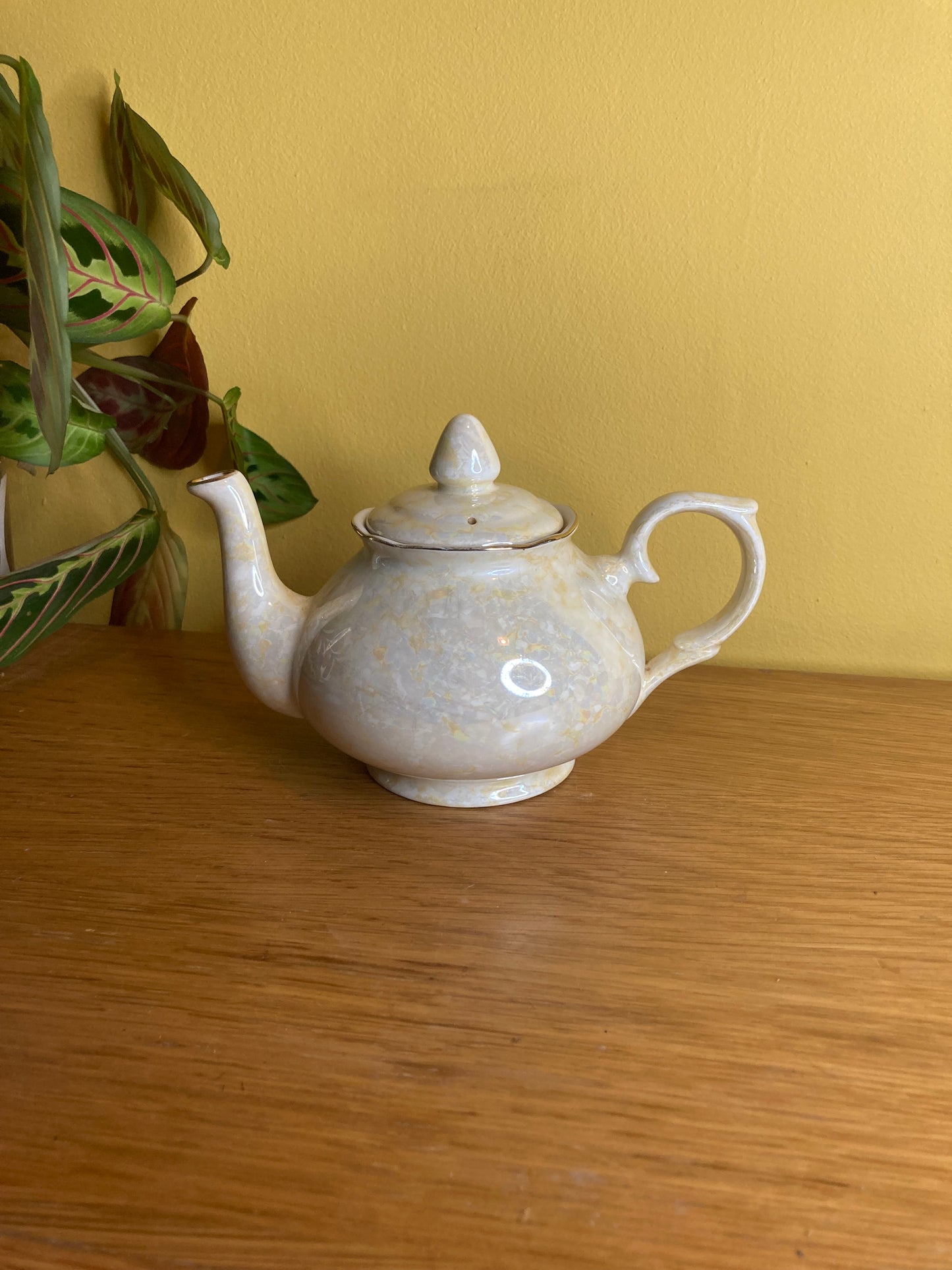 Vintage Pearlescent Teapot Tea for 1 Fine Bone China