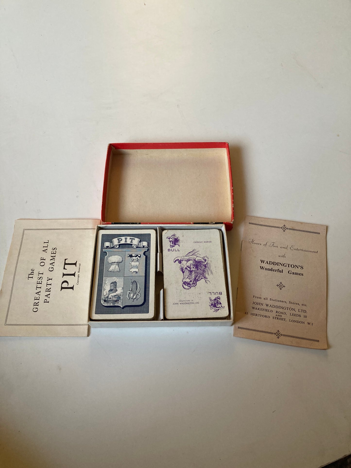 Vintage Pit Card Game - John Waddington - 63 Card Version + Bull & Bear Cards -: