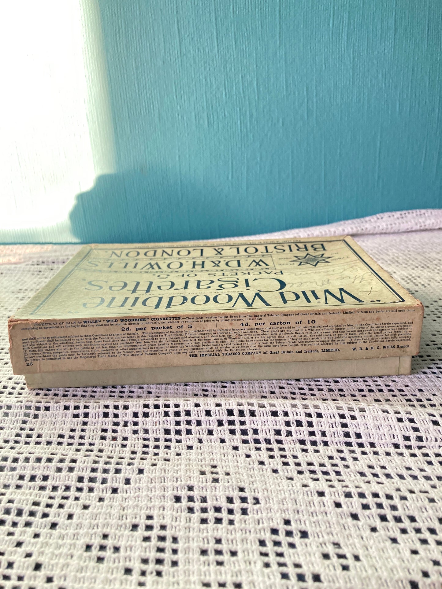 Wills ‘Will Woodbine’ trade Cigarette Box For ‘5’  With 13x Boxes For 10