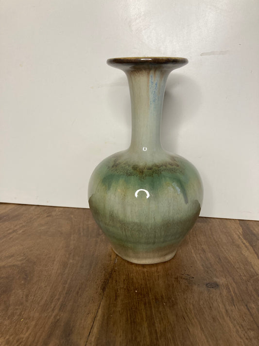 Pear Tree Pottery Bud Vase By Roy Newman Drip Glazed