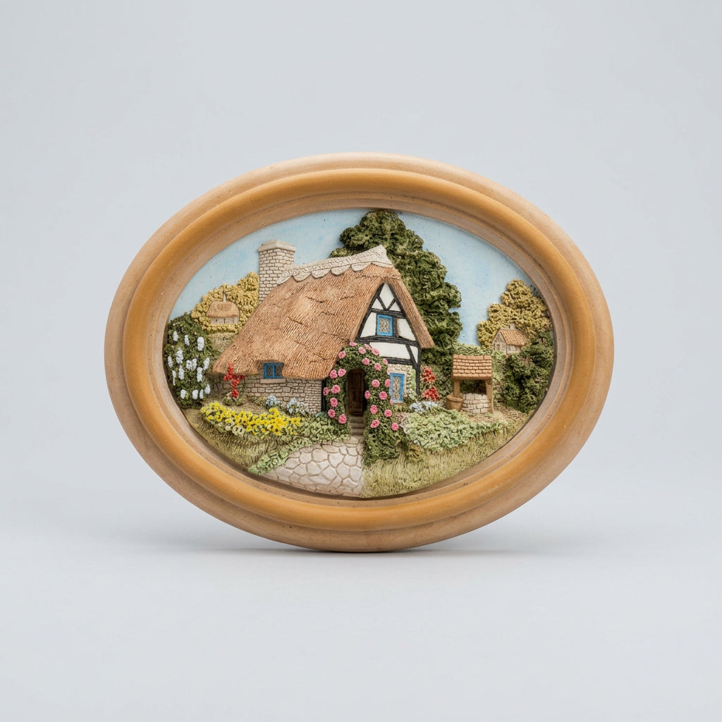 Thatched Cottage Broughton Hackett Relief Plaque
