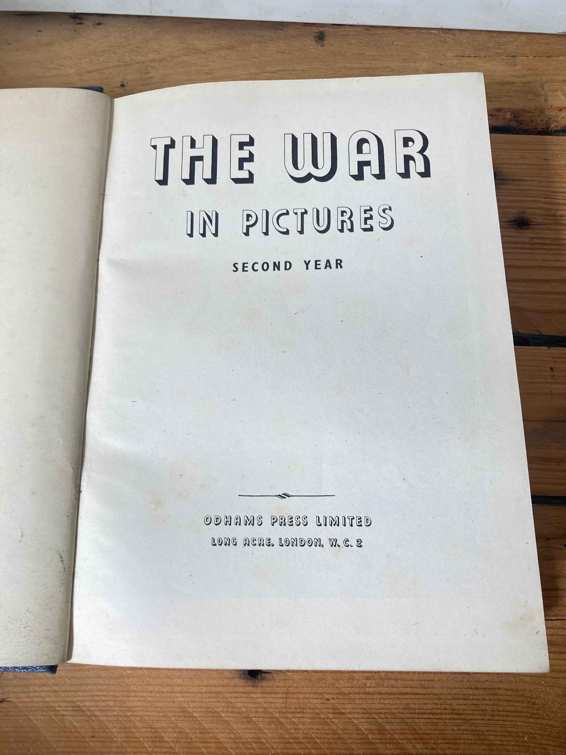 Vintage WWII War In Pictures Book Odhams Press London Illustrated