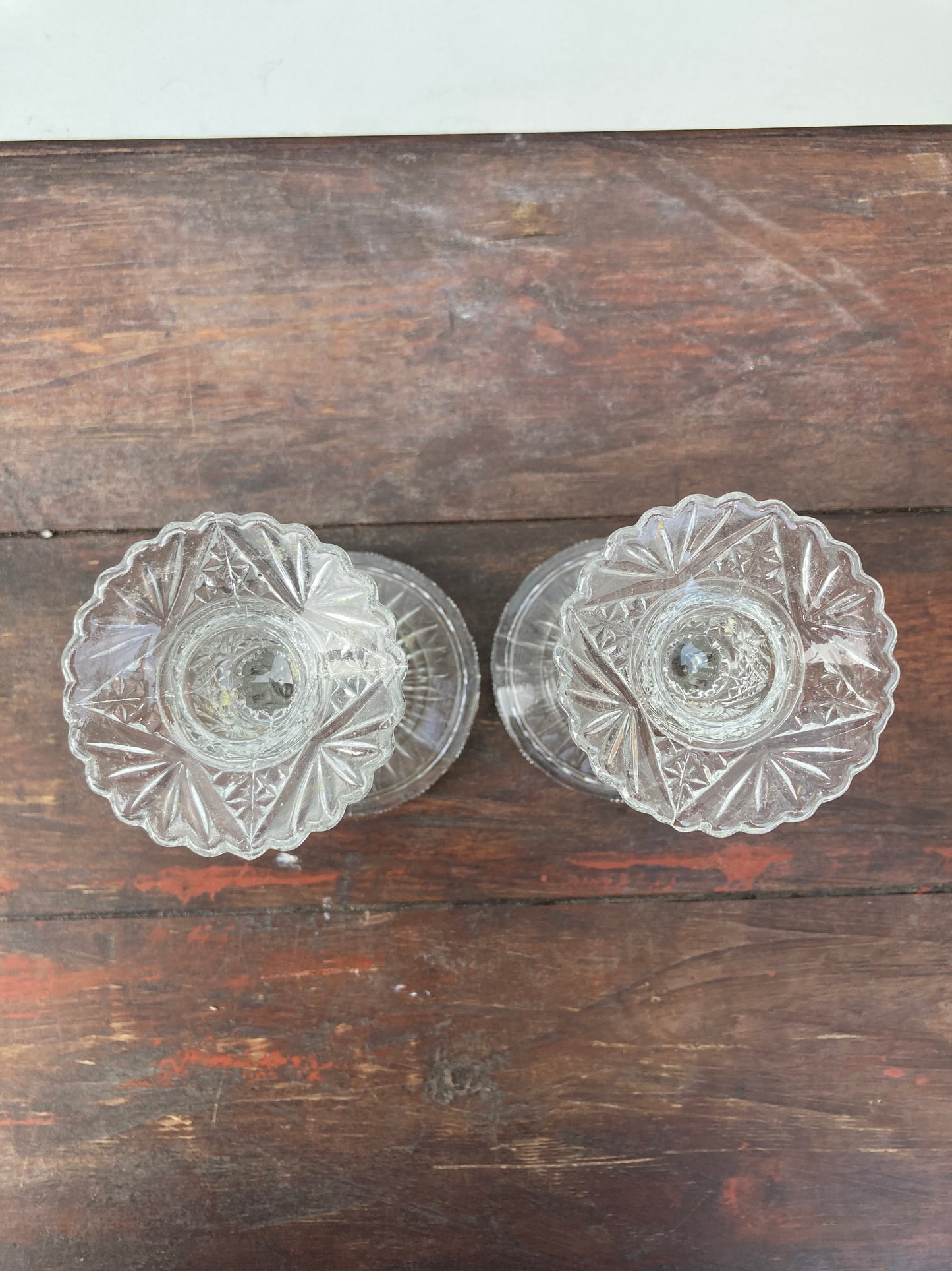 Elegant Vintage Bayel Louis XV Candlestick Clear Pressed Glass