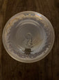 Silver Cream Carnival Glass Flat Round Cake Plate