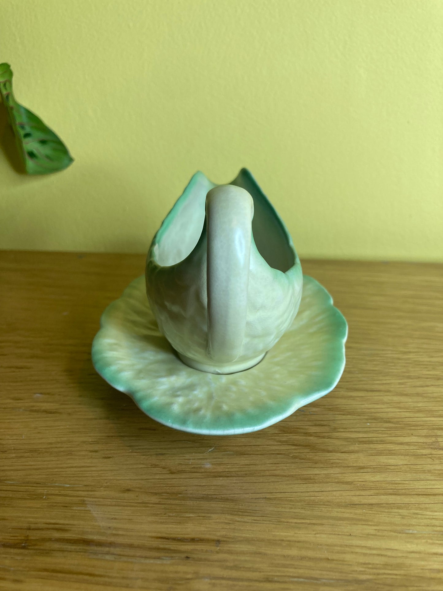 Crown Devon Sauce Boat and Saucer Miniature Cabbage Leaf