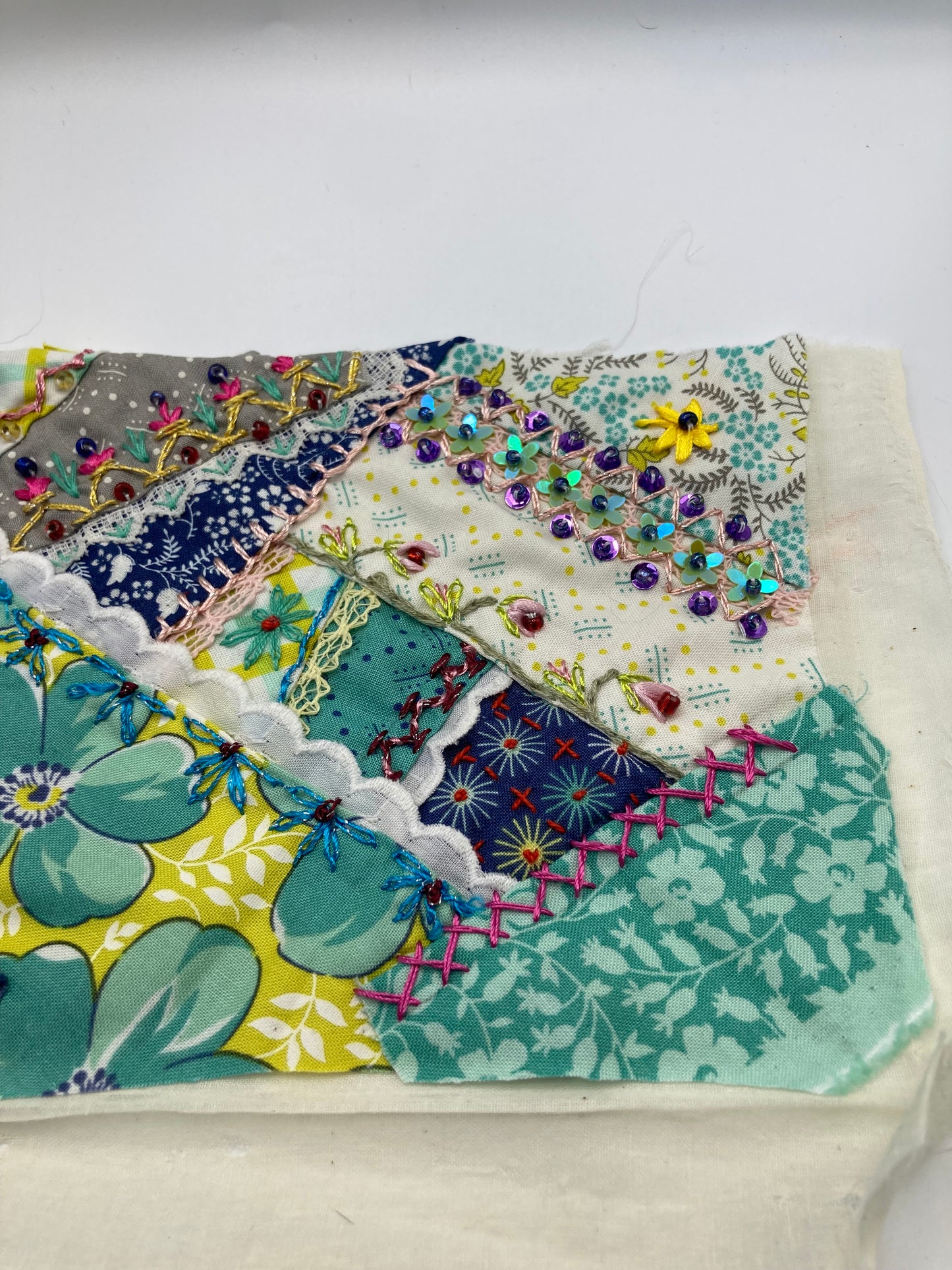 Vibrant pattern beaded mixed media piece - Bloom & Heirloom Vintage Decor