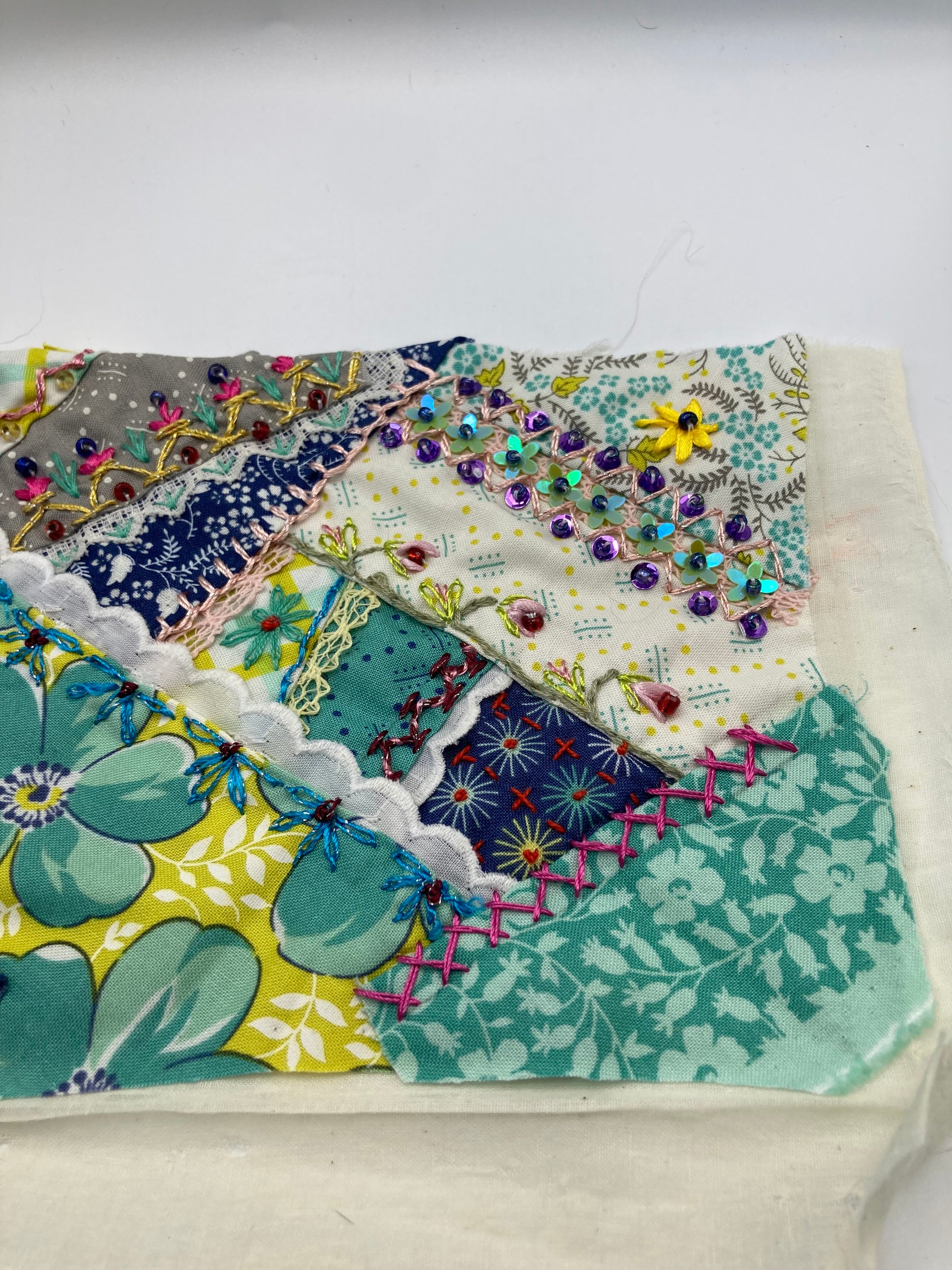 Vibrant pattern beaded mixed media piece - Bloom & Heirloom Vintage Decor