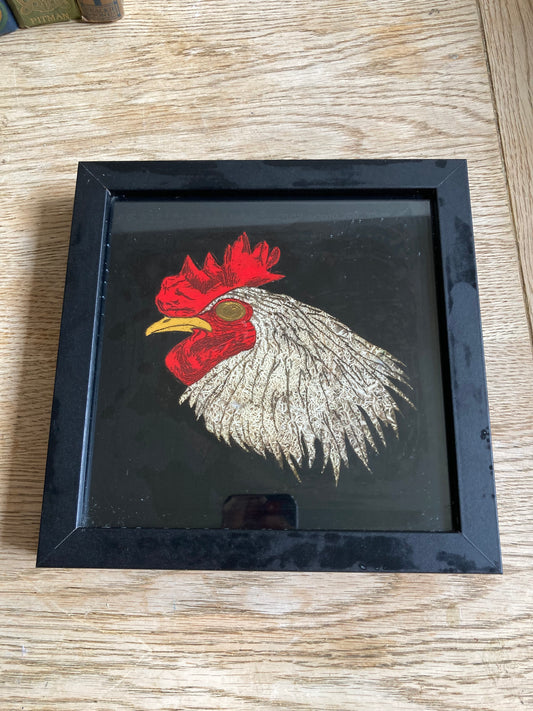 Rooster Art Framed Cockeral ‘The Colonal’ by The March Hare Nature Art