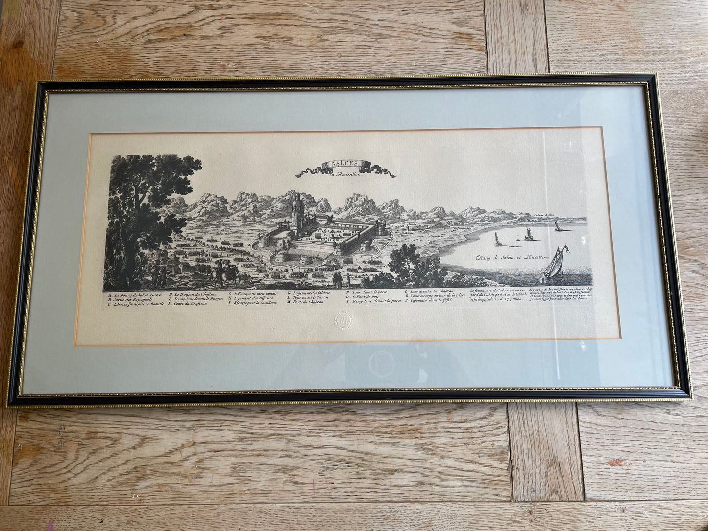 SALCES. in Roussillon Framed Vintage Map Print From The Louvre