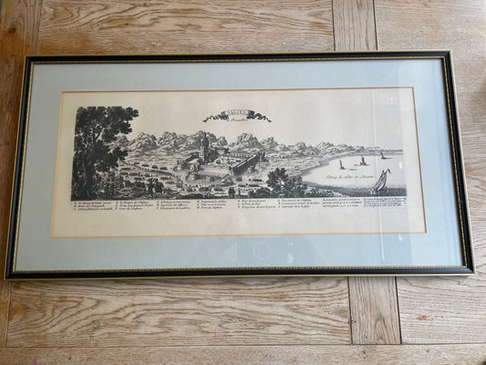SALCES. in Roussillon Framed Vintage Map Print From The Louvre