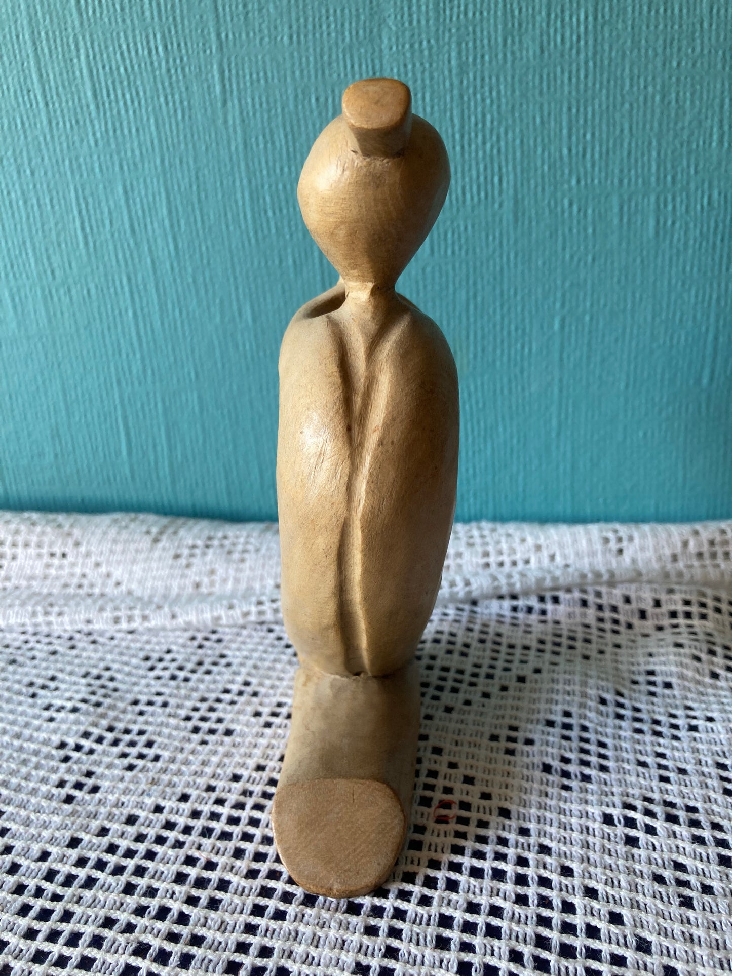 Wooden Carved Couple Sculpture Love Anniversary Wedding Gift