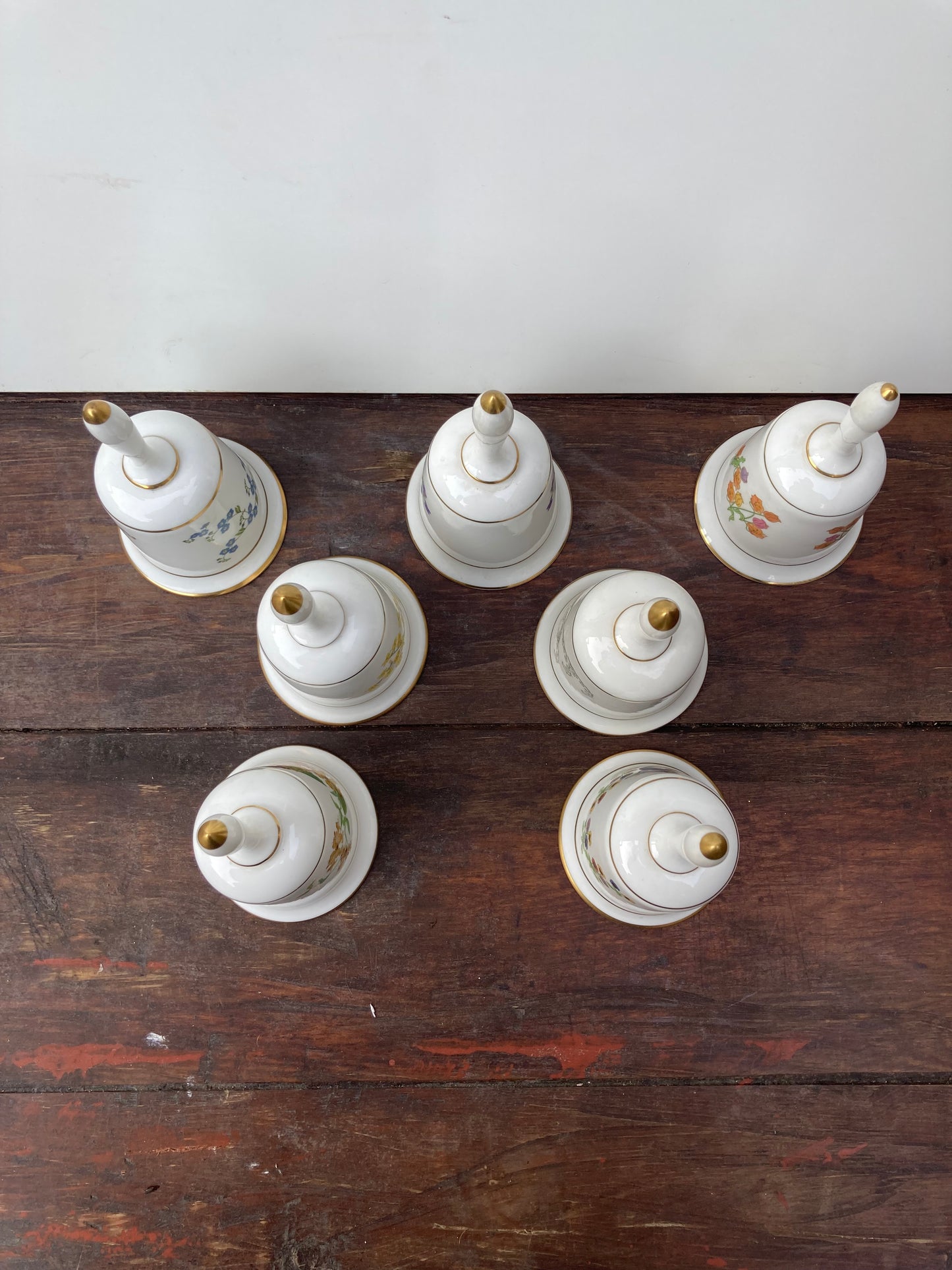 Collection Of 7 Franklin Mint Enchanted Flowers Fairies Porcelain Bells