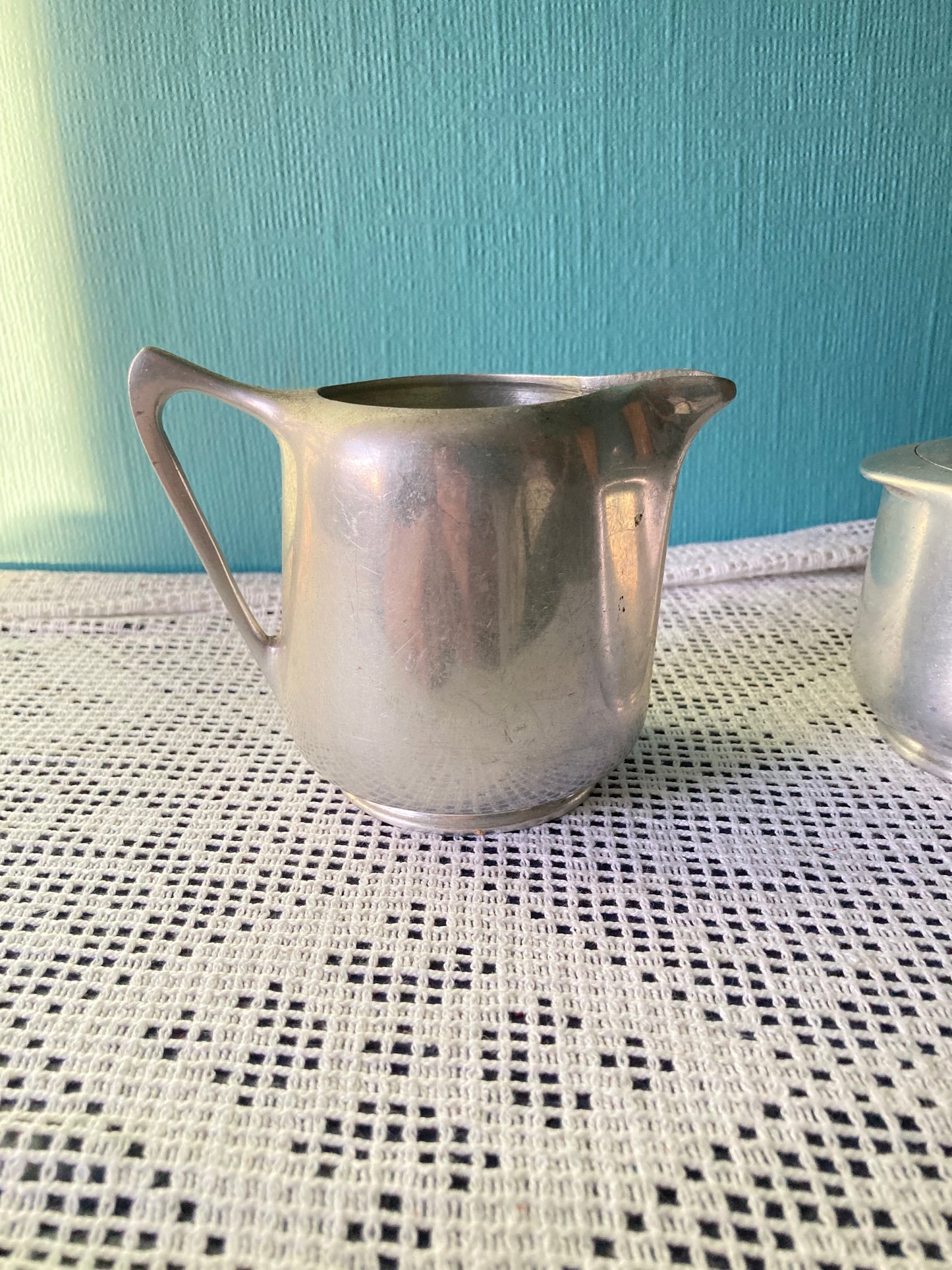 Classic 1950’s Piquot Ware Tea Set Creamer & Covered Sugar